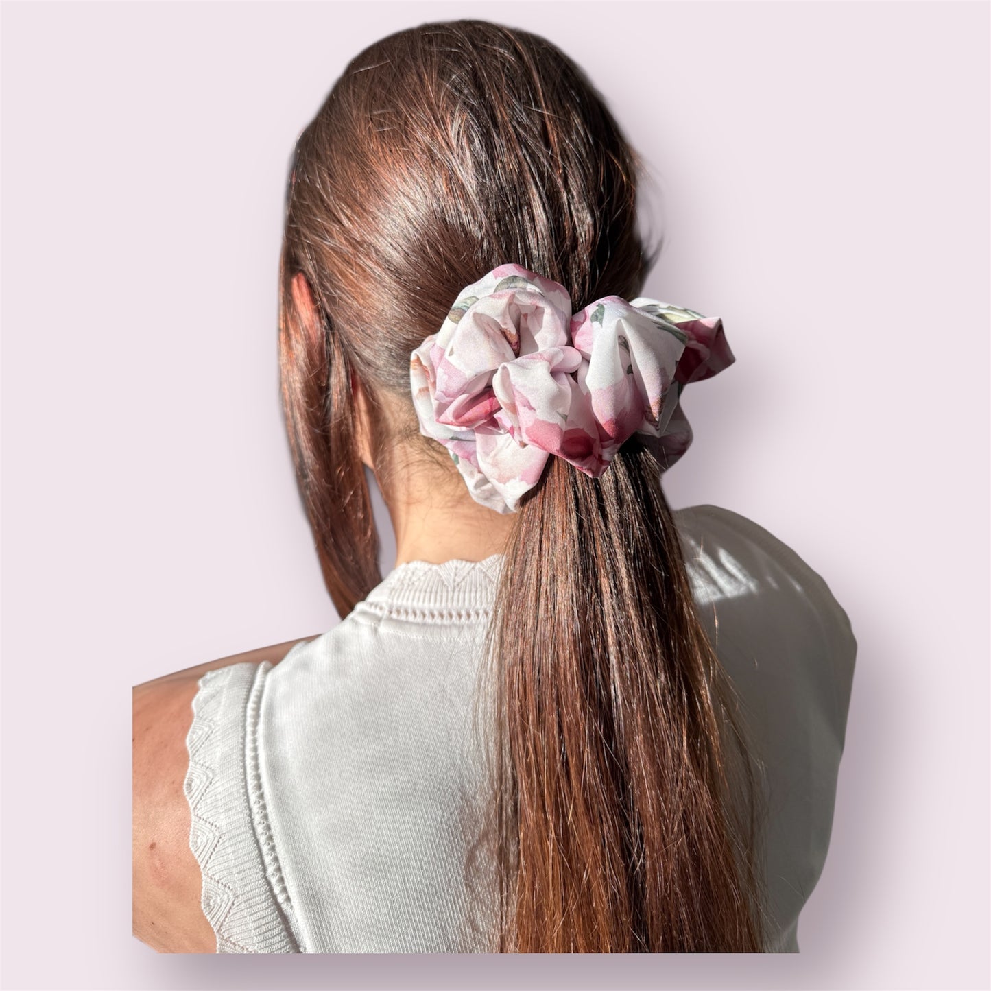 Peony Whisper scrunchie.