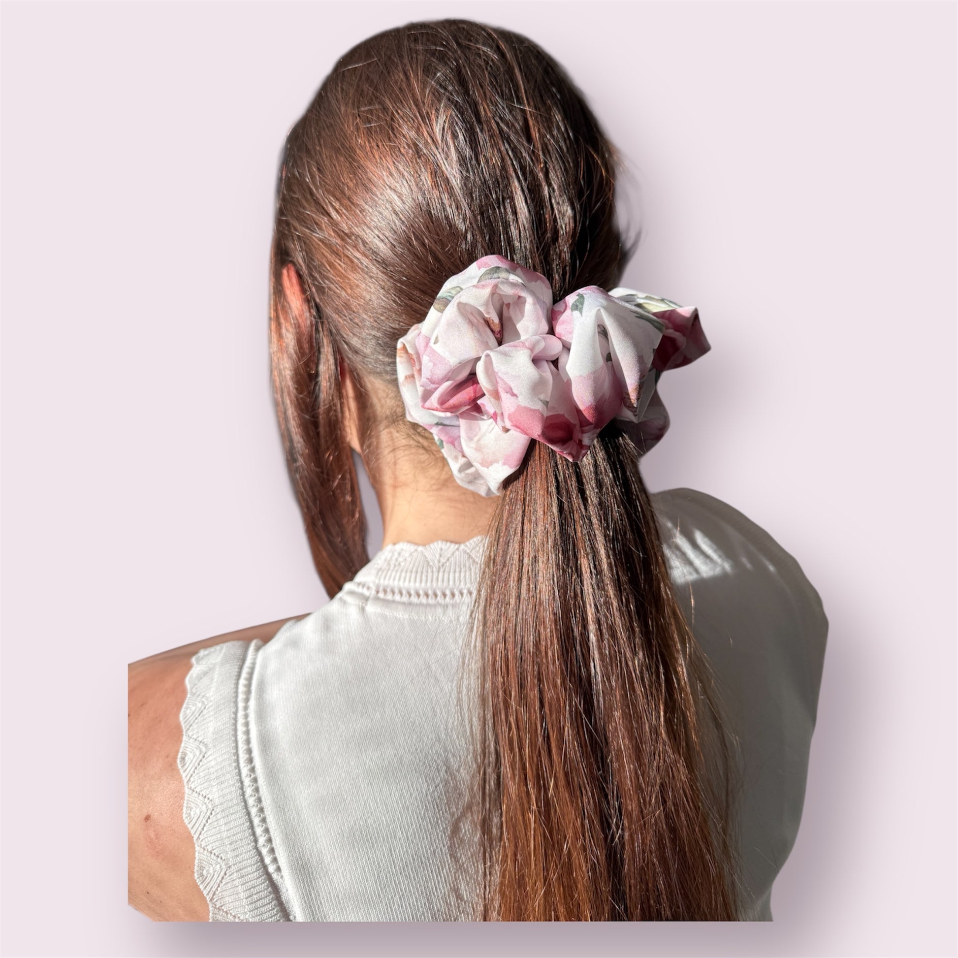 Peony Whisper scrunchie.