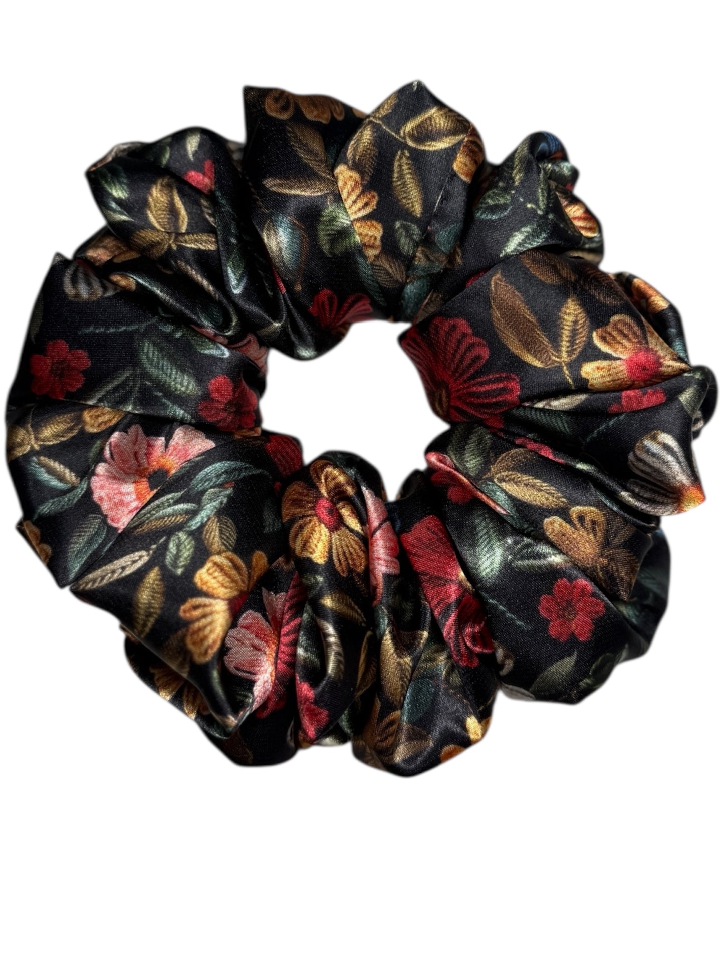 Midnight Meadow květinová scrunchie.